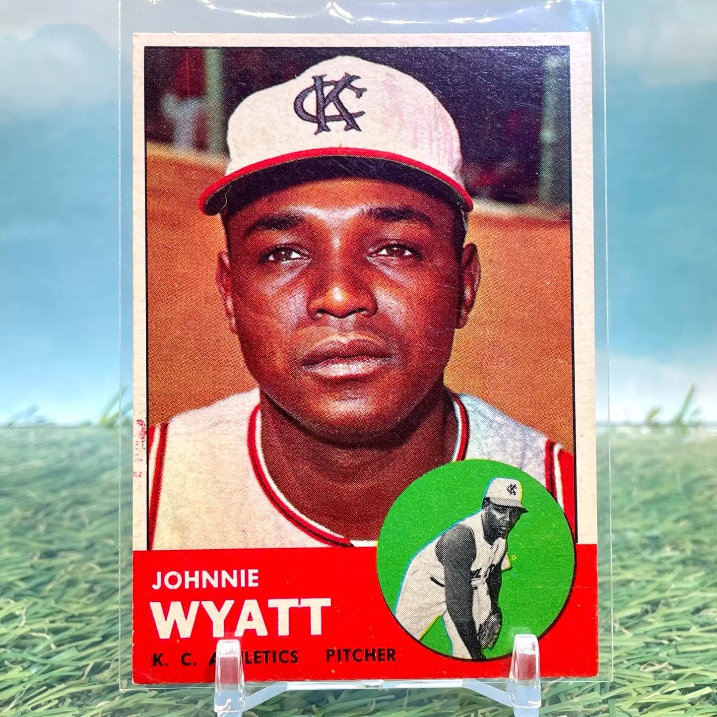 1963 Topps #376 Johnnie Wyatt Kansas City Athletics EX FREE SHIPPING - Baseball Card Single