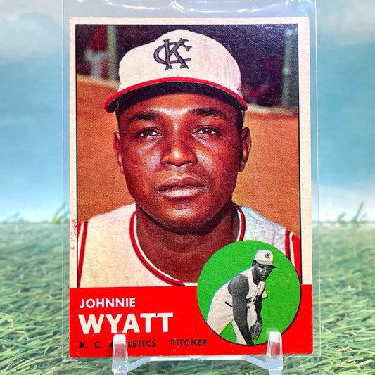 1963 Topps #376 Johnnie Wyatt Kansas City Athletics EX FREE SHIPPING - Baseball Card Single