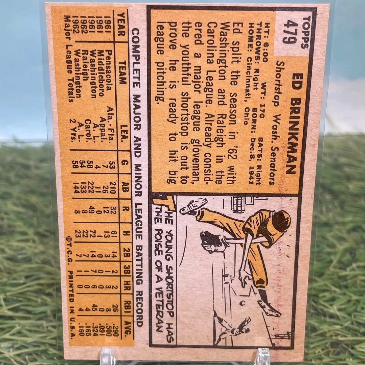 1963 Topps #479 Ed Brinkman - Baseball Card Single