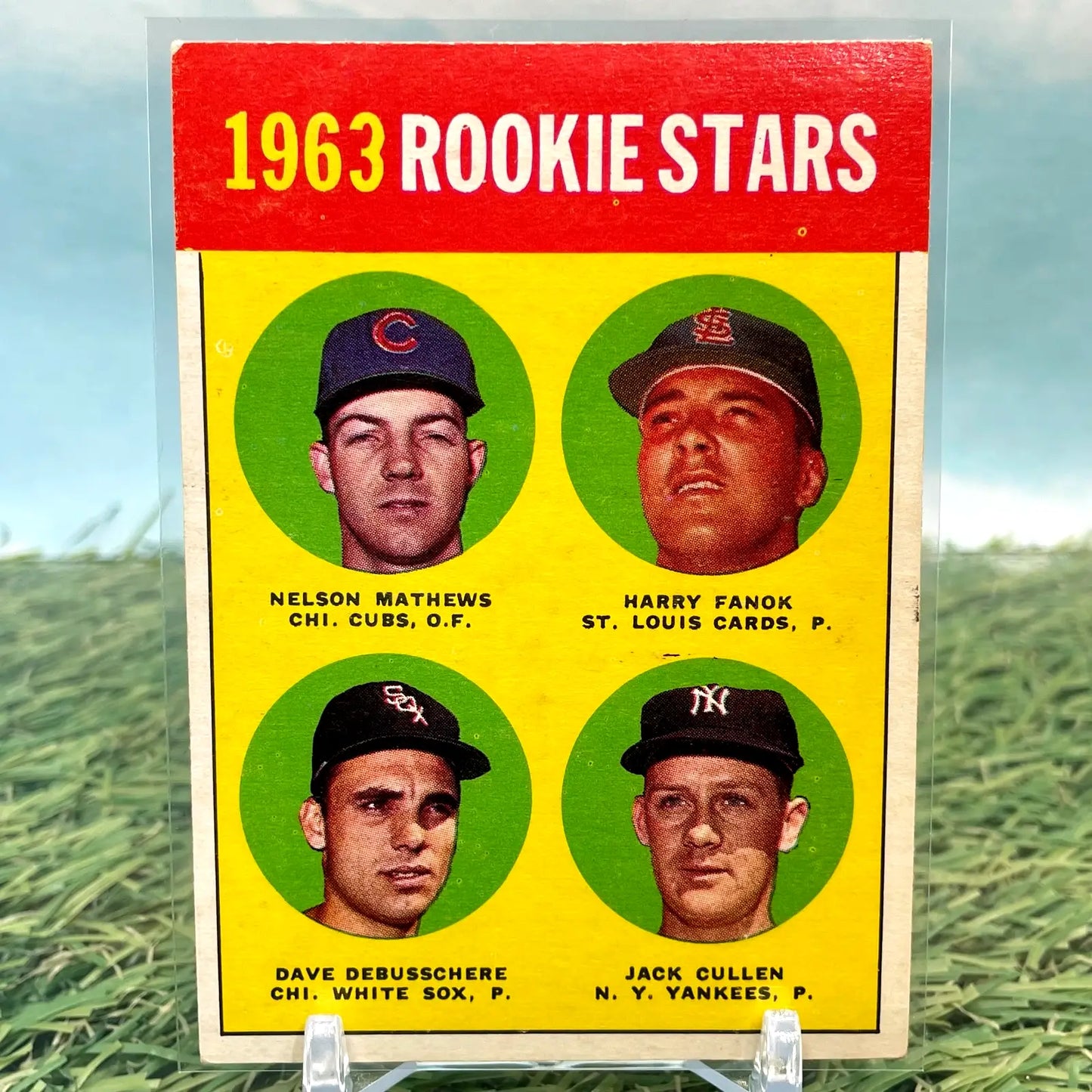 1963 Topps Rookie Stars card featuring Debusschere Matthews Fanok Cullen in excellent condition