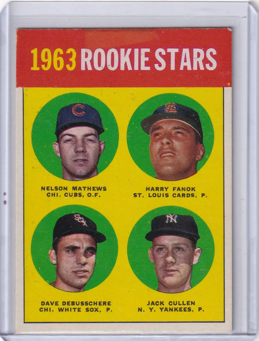 1963 Topps 54 1963 Rookie Stars - Mathews / Fanok / DeBusschere / Cullen