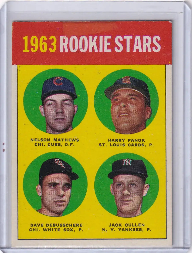 1963 Topps 54 1963 Rookie Stars - Mathews / Fanok / DeBusschere / Cullen
