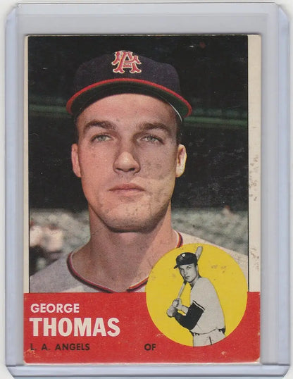 Vintage 1963 Topps baseball card of George Thomas Los Angeles Angels player