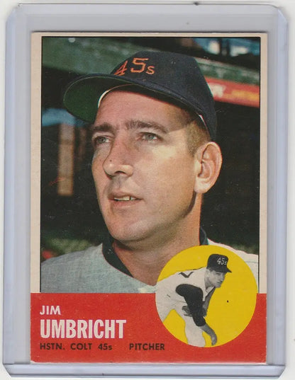 Vintage baseball card of Jim Umbricht from the Houston Colts 1963 Topps #99