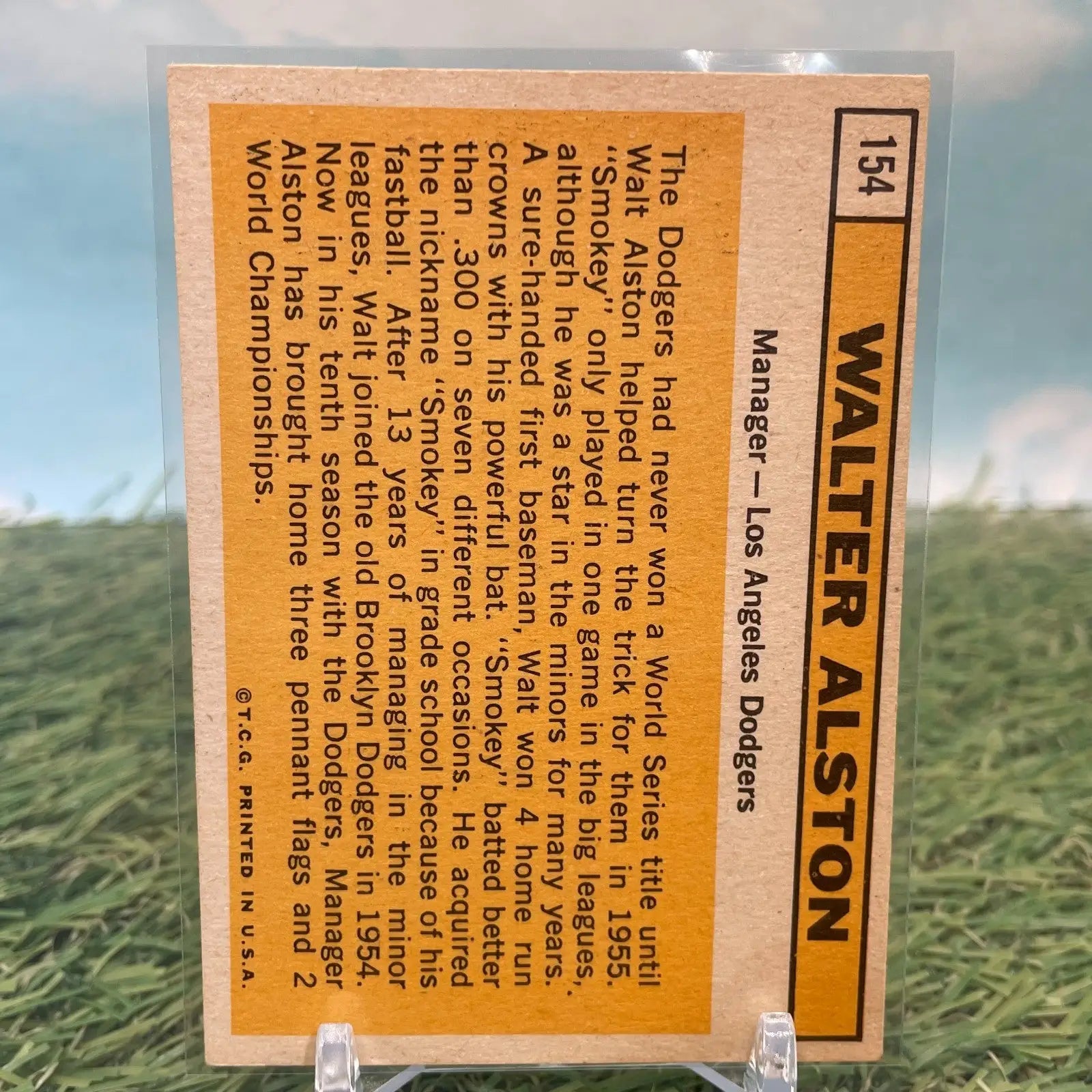 1963 Topps Baseball Card #154 Walt Alston Los Angeles Dodgers EXMT