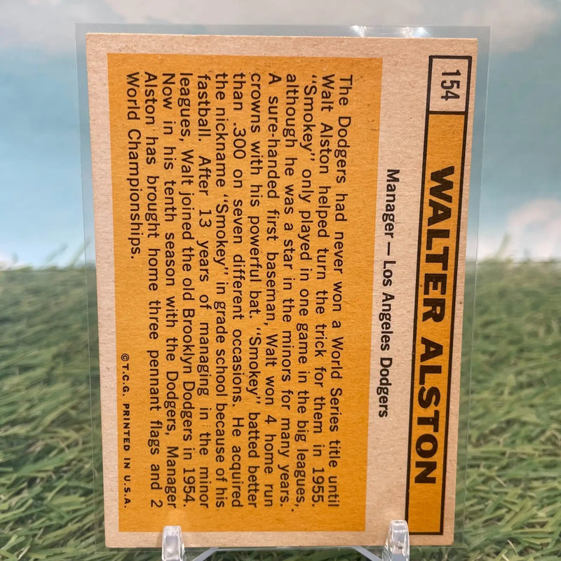 1963 Topps Baseball Card #154 Walt Alston Los Angeles Dodgers EXMT - Baseball Card Single