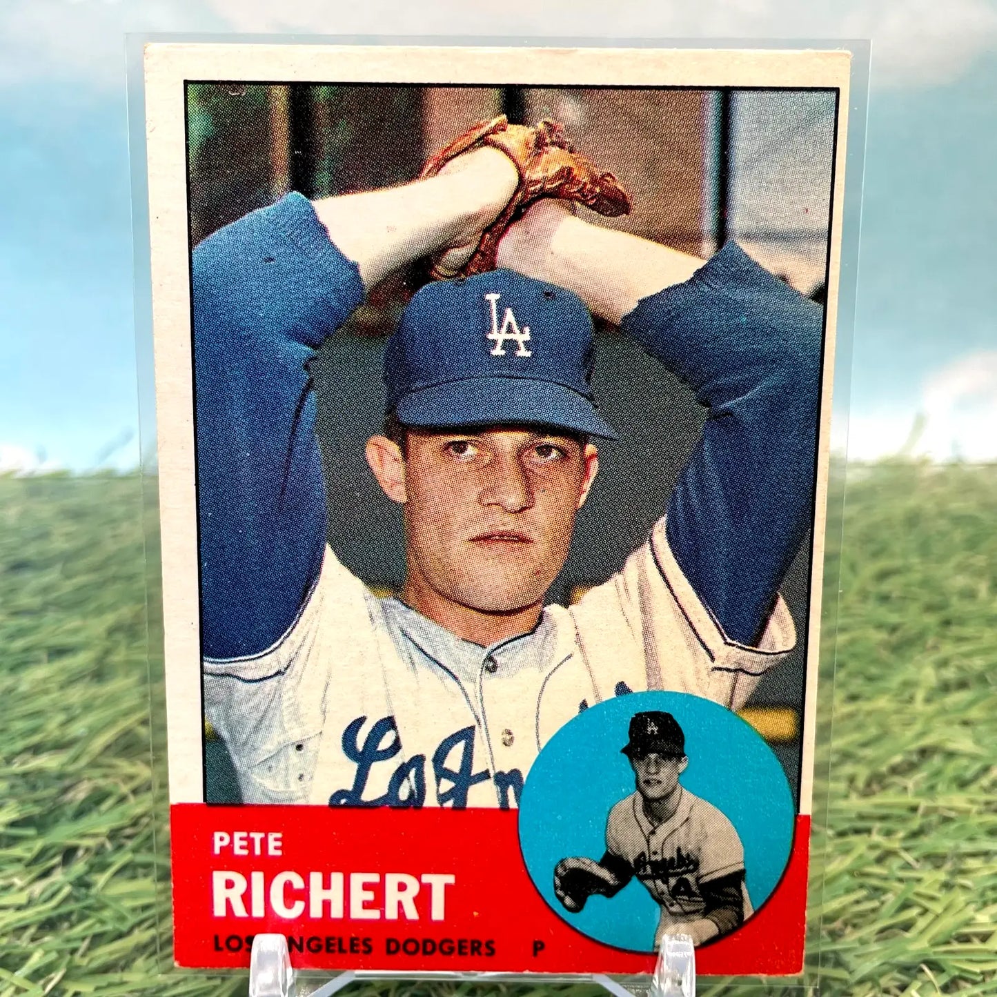 1963 Topps Baseball Card Pete Richert Los Angeles Dodgers #383 EX-MT