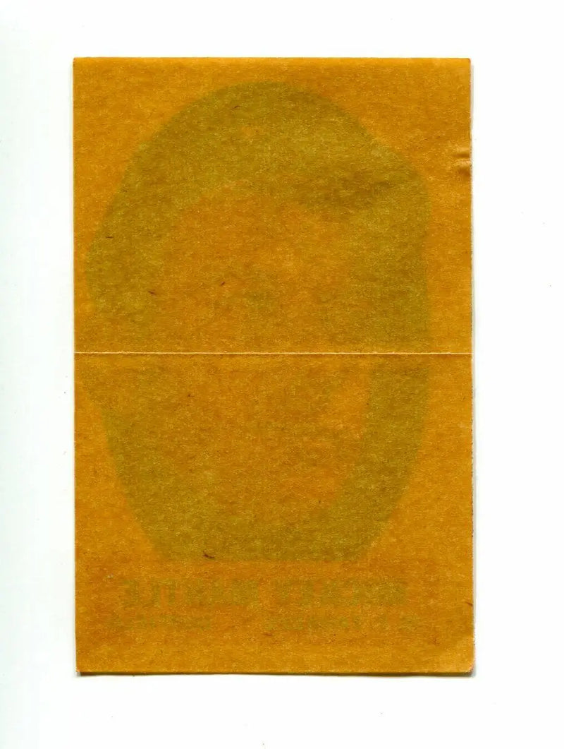 Folded yellowed paper with faded oval shape from 1963 Topps Mickey Mantle rare NY Yankees card