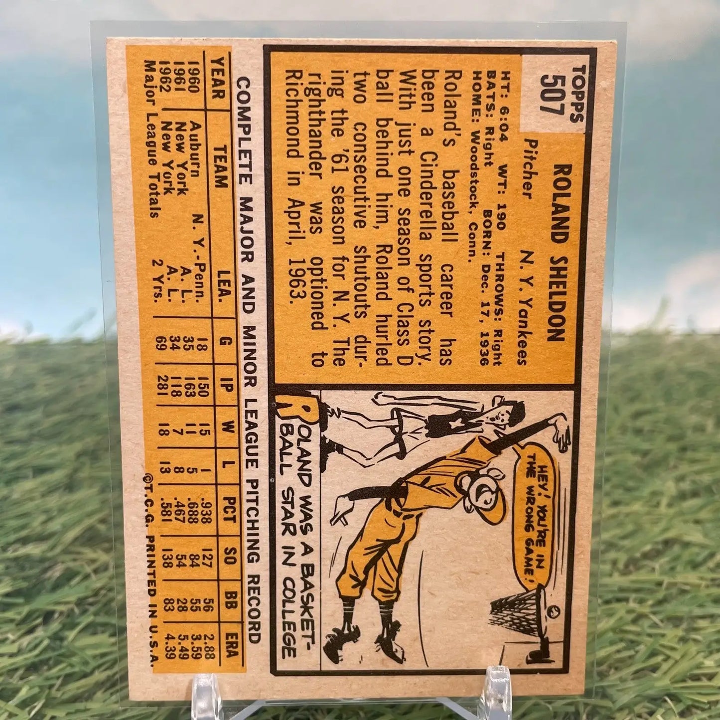 1963 Topps Roland Sheldon New York Yankees #507 - Baseball Card Single