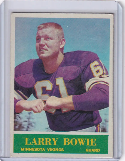 Vintage 1963 Minnesota Vikings Football Card of Larry Bowie in Purple Jersey Number 61