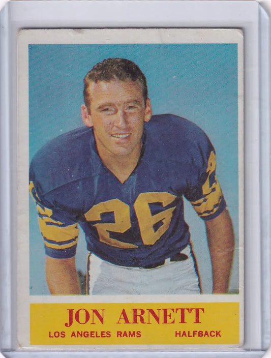 Vintage 1964 Philadelphia Football card of Jon Arnett from the Los Angeles Rams