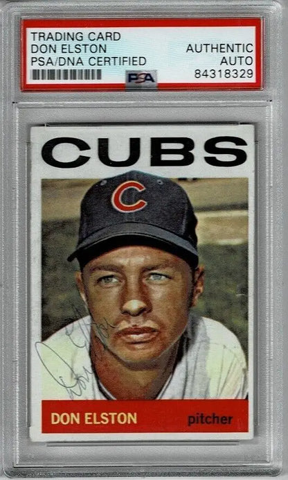 Don Elston PSA DNA Cubs autographed baseball card from 1964 Topps #111