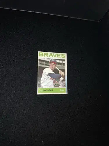 1964 Topps #35 Eddie Ed MATHEWS HOF Blue Line Version Print Error Variation Rare - Baseball Card Single