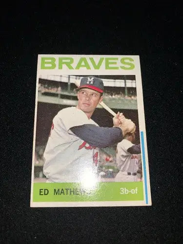 1964 Topps #35 Eddie Ed MATHEWS HOF Blue Line Version Print Error Variation Rare - Baseball Card Single