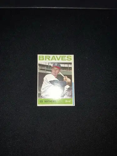 1964 Topps #35 Eddie Ed MATHEWS HOF Blue Line Version Print Error Variation Rare - Baseball Card Single