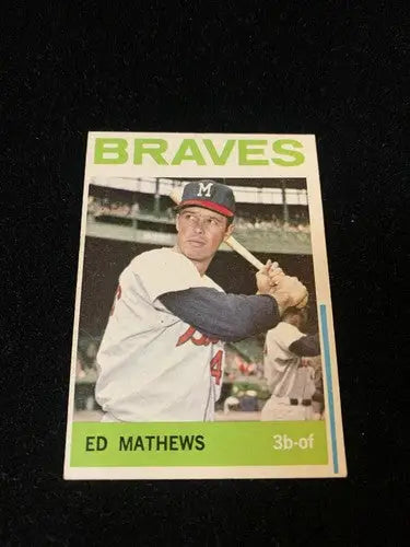 1964 Topps #35 Eddie Ed MATHEWS HOF Blue Line Version Print Error Variation Rare - Baseball Card Single