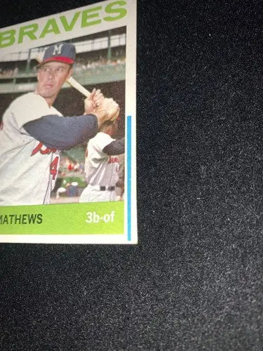 1964 Topps #35 Eddie Ed MATHEWS HOF Blue Line Version Print Error Variation Rare - Baseball Card Single