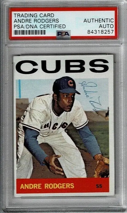 Graded Topps Andre Rodgers Auto Baseball Card PSA/DNA Signed Chicago Cubs 1964