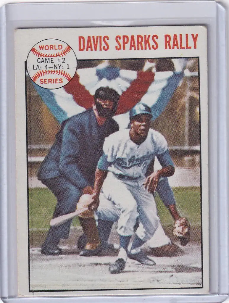 1964 Topps Baseball card showcasing World Series Game featuring Davis Sparks rally