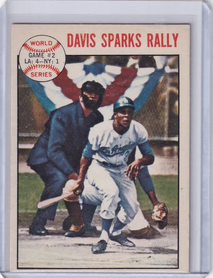 Vintage 1960 Topps Baseball card for World Series Game 2 featuring Davis Sparks Rally