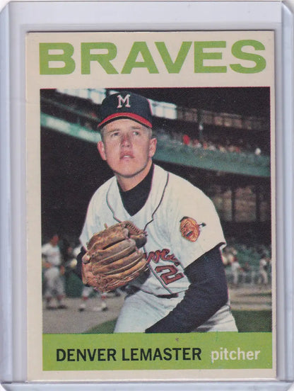 Vintage Topps Baseball card of Denver LeMaster, pitcher for Milwaukee Braves