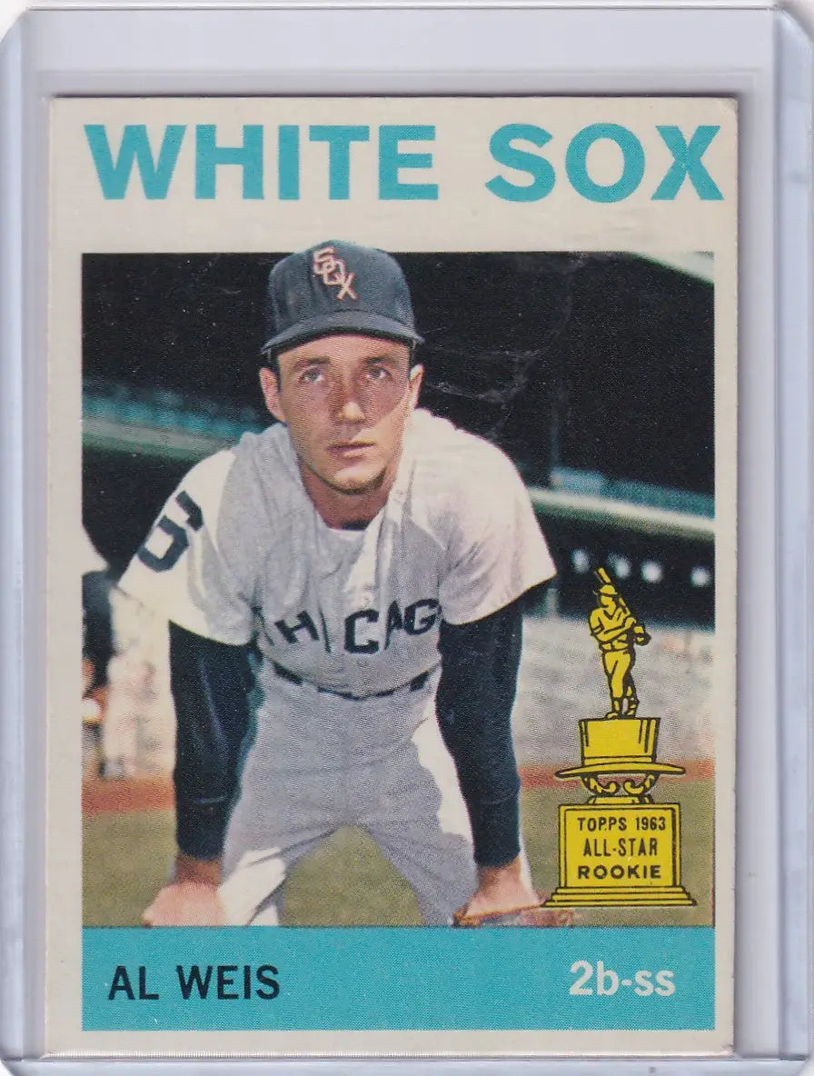 1964 Topps Baseball card of Al Weis ASR in fielding stance for Chicago White Sox