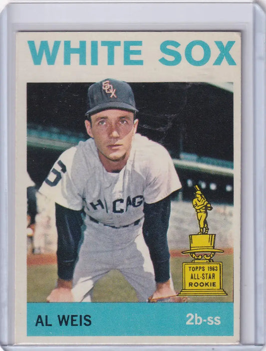 1964 Topps Baseball card of Al Weis ASR in fielding stance for Chicago White Sox