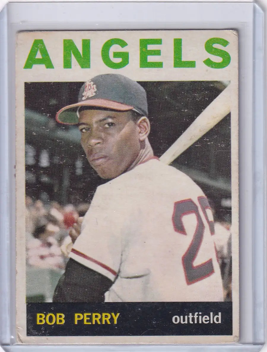 Vintage baseball card of Bob Perry from 1964 Topps Baseball Los Angeles Angels RC