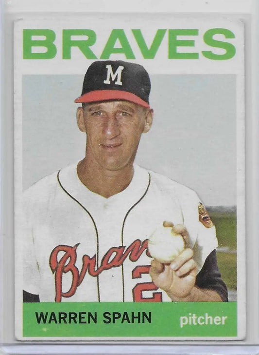 1964 Topps - Warren Spahn HOF #400 - Milwaukee Braves VGEX (1285)