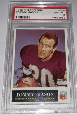 1965 Philadelphia Football #108 Tommy Mason PSA 8 Vikings - Football Card Single