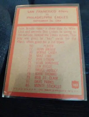 1965 Philadelphia Gum - Jack Christiansen #182. 49ers Play Diagram. EX+ - Football Card Single