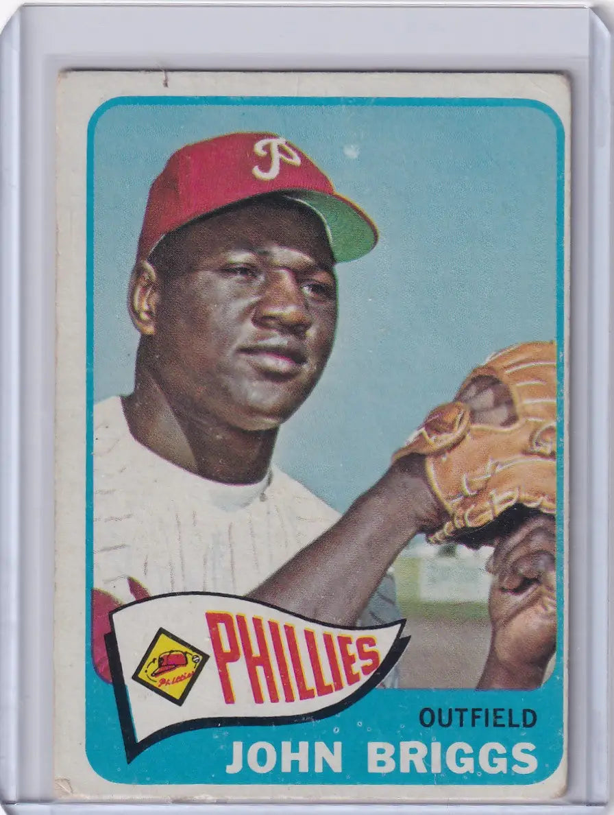 1965 Topps Baseball card of John Briggs, Philadelphia Phillies outfielder
