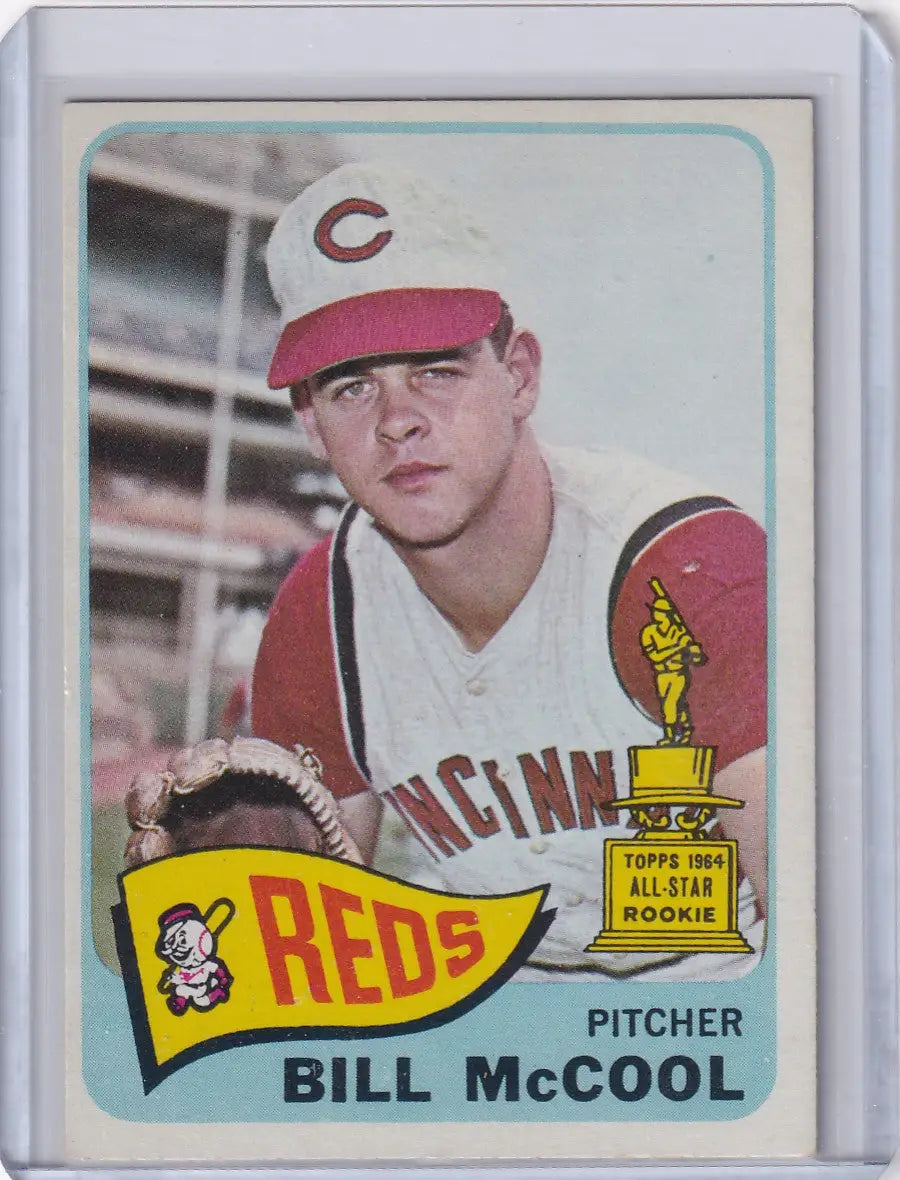 Vintage 1965 Topps Baseball card of Bill McCool - Cincinnati Reds pitcher