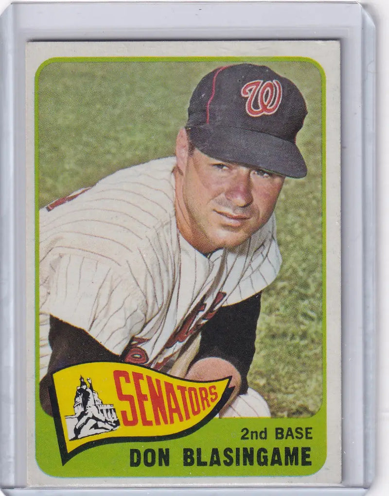 Topps Baseball card of Don Blasingame, Washington Senators player from 1965