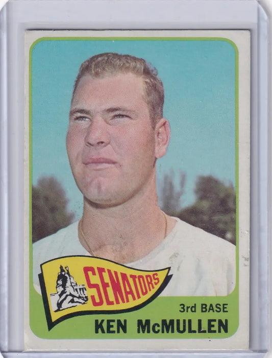 Vintage 1965 Topps Baseball card of Ken McMullen from the Washington Senators team