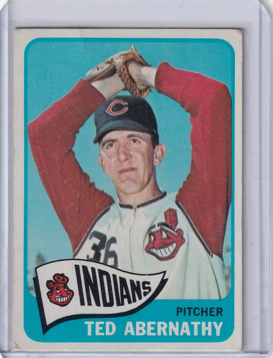 1965 Topps Baseball card featuring Ted Abernathy of the Cleveland Indians