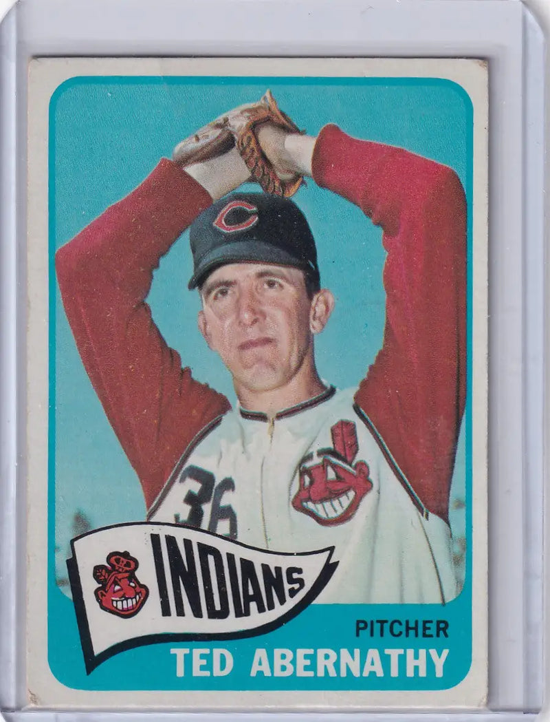 1965 Topps Baseball card featuring Ted Abernathy of the Cleveland Indians