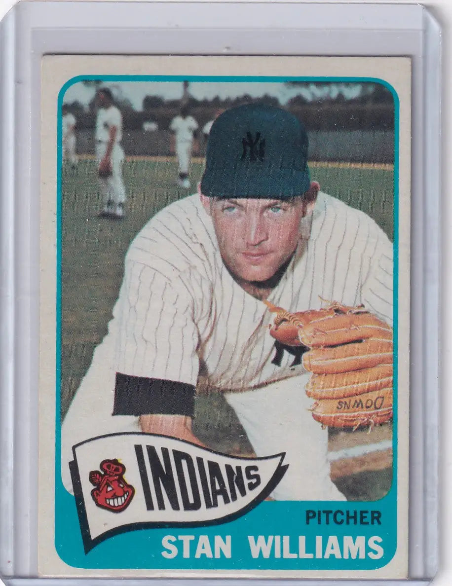 Topps Baseball card of Stan Williams pitcher for the Cleveland Indians from 1965