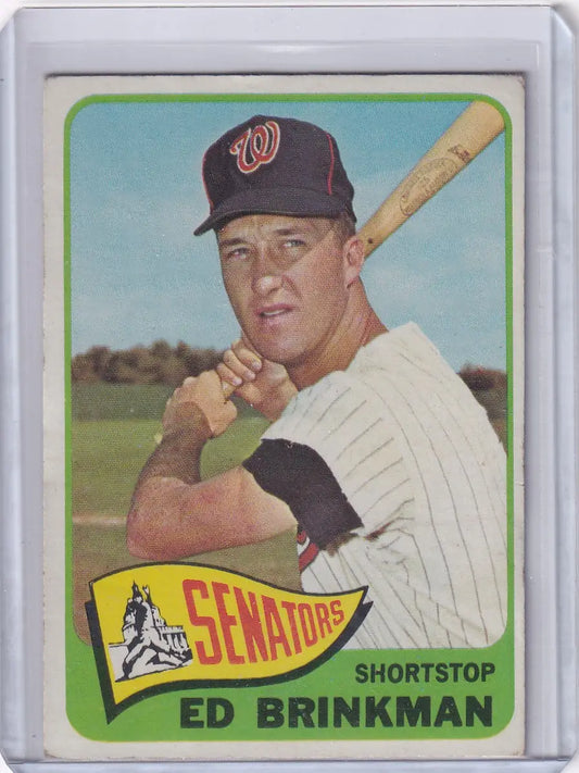 Vintage Topps Baseball card of Ed Brinkman, Washington Senators shortstop