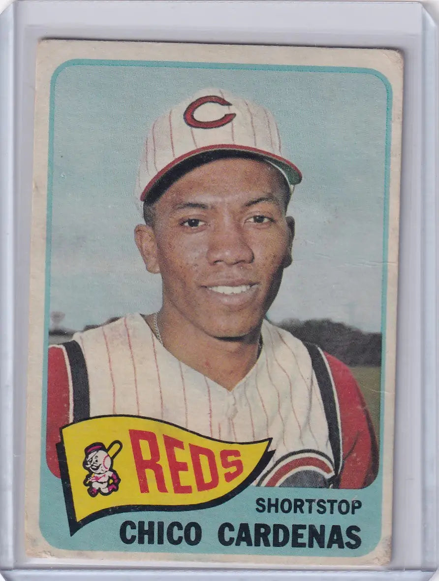 1965 Topps Baseball card of Chico Cardenas from the Cincinnati Reds team