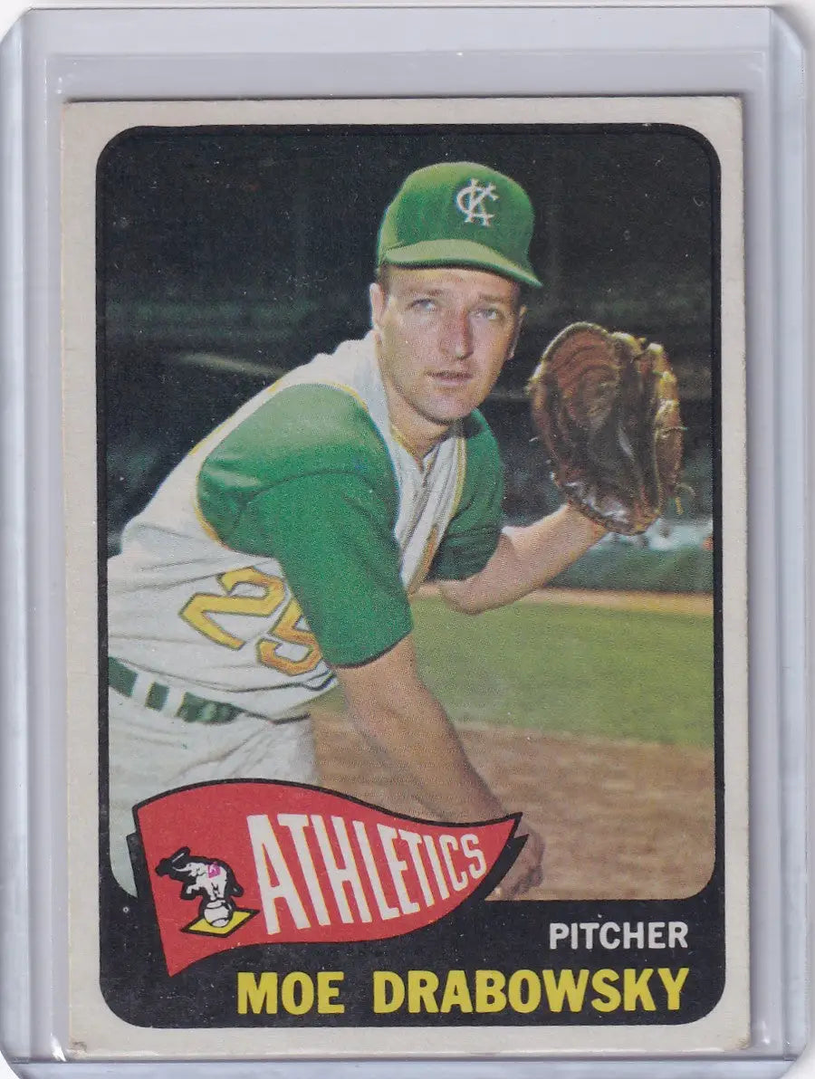 1965 Topps Baseball card of Moe Drabowsky for the Kansas City Athletics