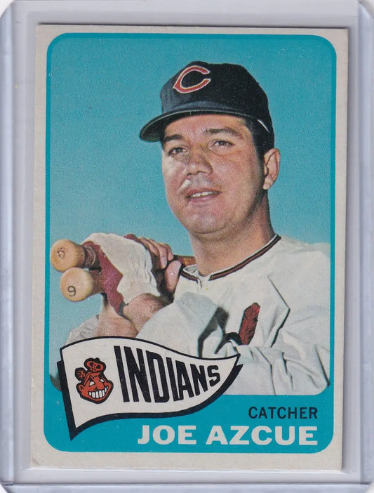 1965 Topps Baseball card of Joe Azcue, catcher for the Cleveland Indians