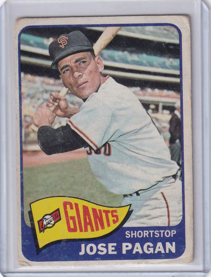 Vintage Topps Baseball card of Jose Pagan, shortstop for the San Francisco Giants