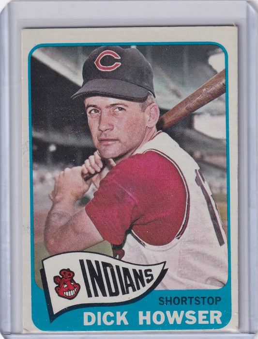 1965 Topps Baseball card of Dick Howser in red jersey for Cleveland Indians