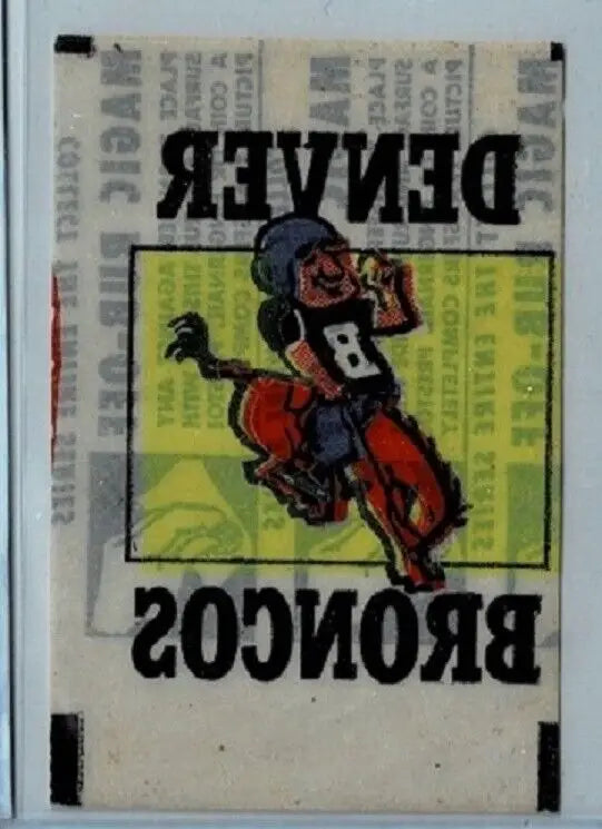 Denver Broncos sticker from 1965 Topps Magic Rub-Off NFL Football Insert Denver collection