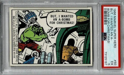 Graded 1966 Donruss Marvel Super Hero #50 Incredible Hulk PSA 5 trading card display