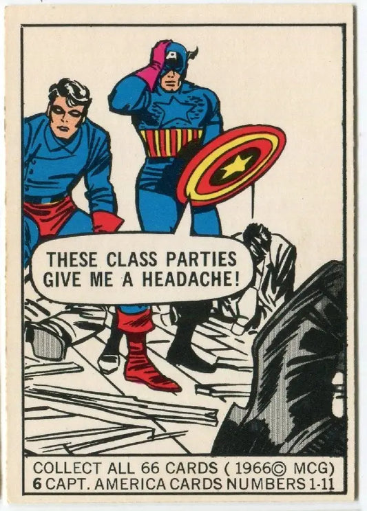 1966 DONRUSS MARVEL SUPER HEROES #6 CAPTAIN AMERICA 1ST SPIDERMAN Back RC EX-NMT - Marvel Card Single