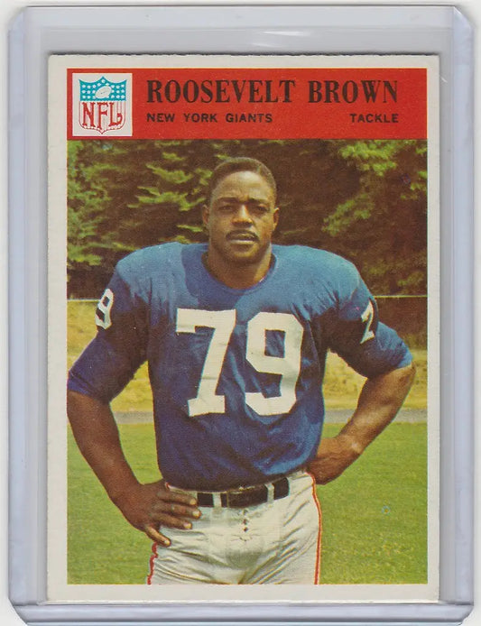 Vintage 1966 Philadelphia Roosevelt Brown New York Giants NRMT Tackle football card