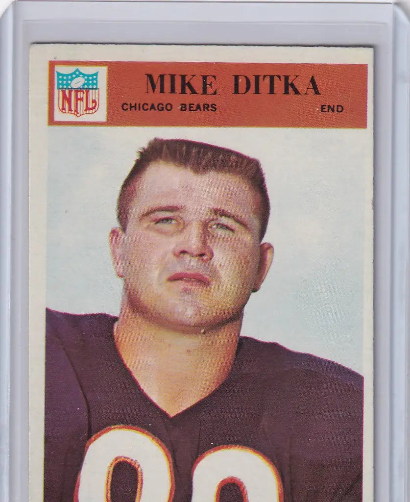Vintage football card of Mike Ditka, Chicago Bears end, jersey number 89