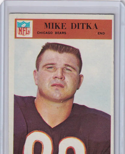 Vintage football card of Mike Ditka, Chicago Bears end, jersey number 89